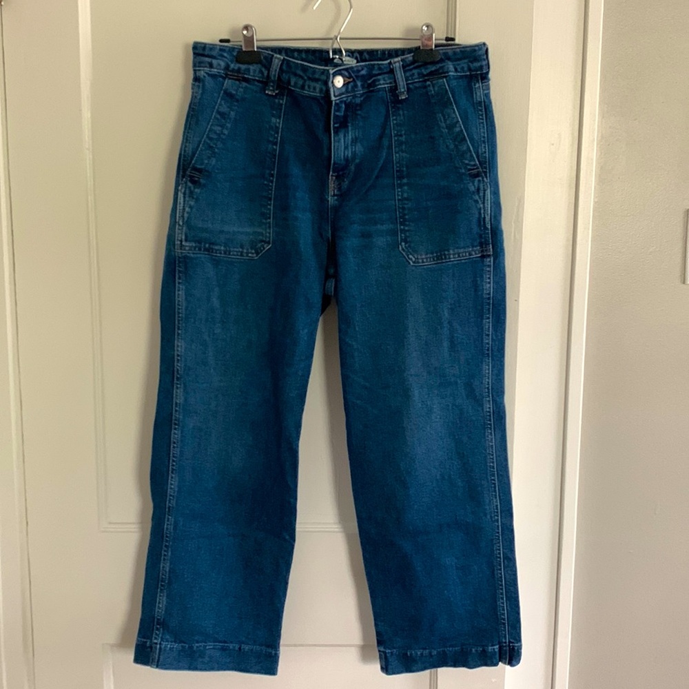 Old navy, high rise, utility straight leg jeans. Size 14